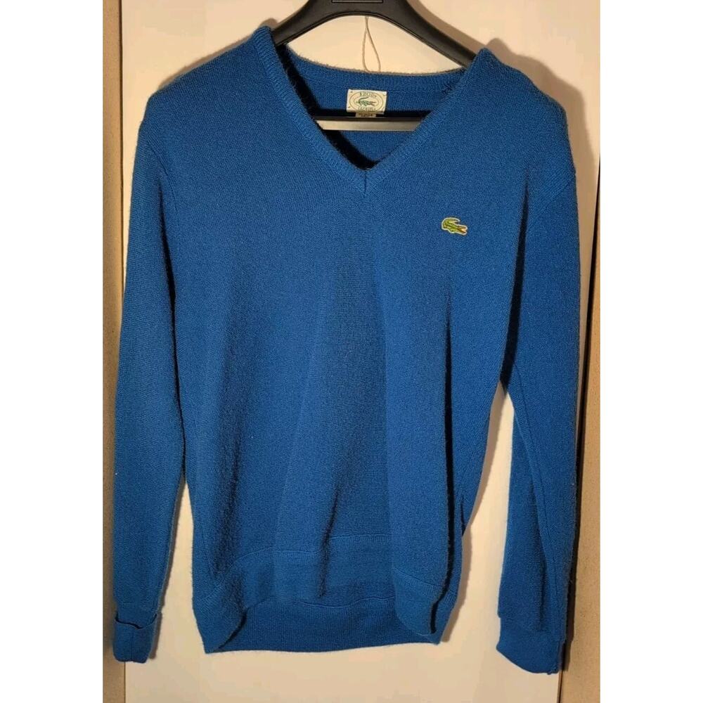 Vintage Izod Lacoste Sweater - Blue - Size Men's Medium - Pullover V-Neck